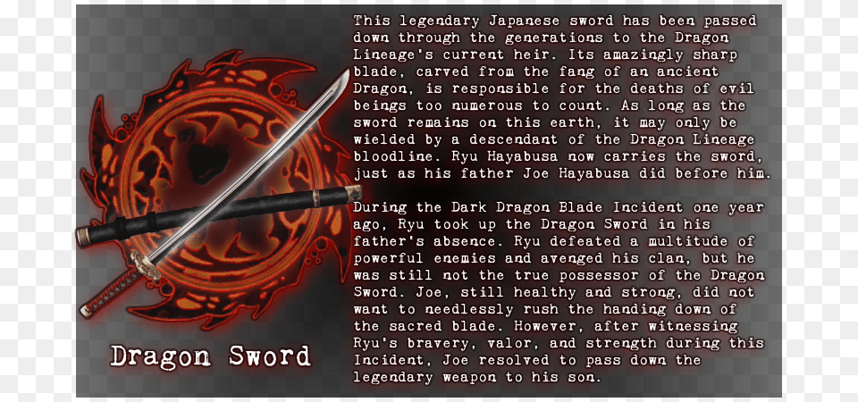 Signature Weapon The Dragon Sword Maintains Graphic Design, Blade, Dagger, Knife Png