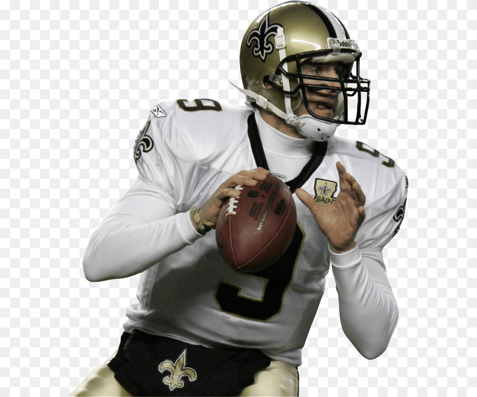 Signed Brees Photograph Nfl Qb Holding Football, Sport, Helmet, Football Helmet, American Football Free Transparent Png