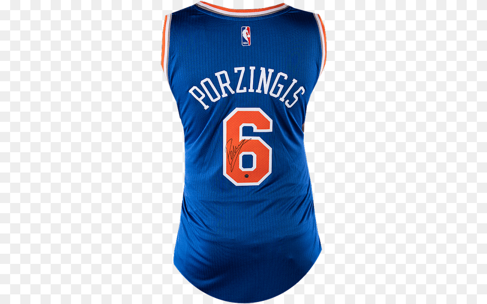 Signed New York Knicks Jersey Kristaps Porziis, Clothing, Shirt, Adult, Male Free Png