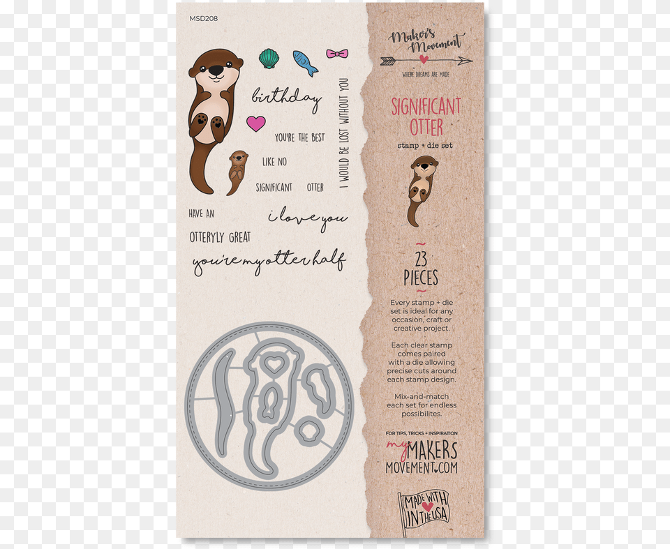 Significant Otter Stamp Amp Die Set Packaging Poster, Advertisement, Text, Book, Publication Free Png