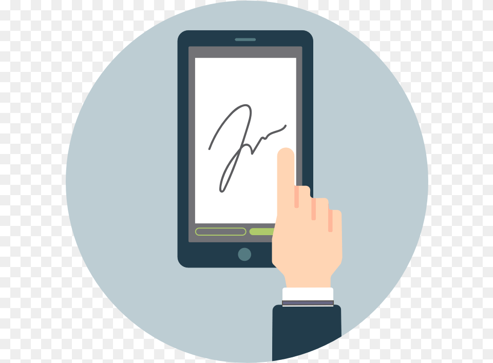 Signing On Smartphone Firma De Contrato Digital, Computer, Electronics, Tablet Computer, Hand-held Computer Free Transparent Png