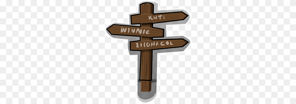 Signpost Cross, Symbol, Sign, Wood Png Image