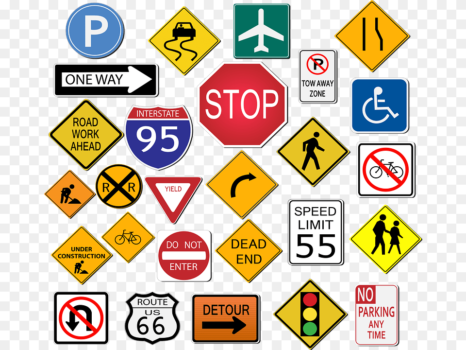 Signs On Roads, Sign, Symbol, Road Sign, Person Free Png Download