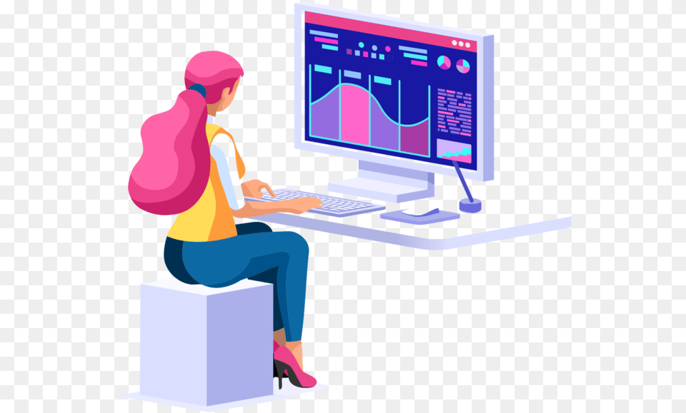 Signup Sitting, Computer, Electronics, Adult, Person Png Image