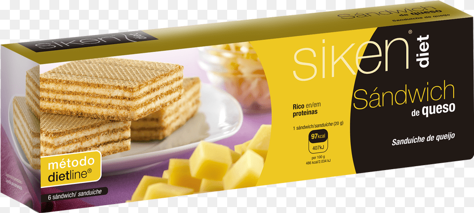 Siken Diet Sandwich Queso Siken Cheese Sandwich Diet 6 Units, Bread, Cracker, Food, Plate Free Png