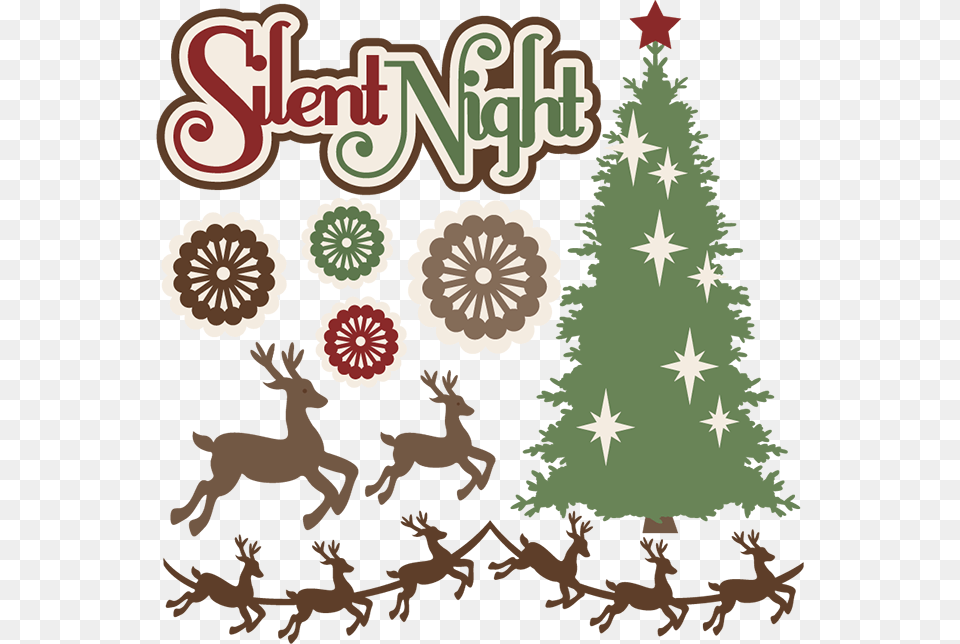 Silent Night Cutting Christmas Cuts Christmas Tree, Art, Graphics, Floral Design, Pattern Free Transparent Png