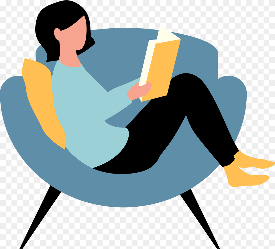 Silent Reading Clipart, Person, Sitting, Adult, Male Free Png Download