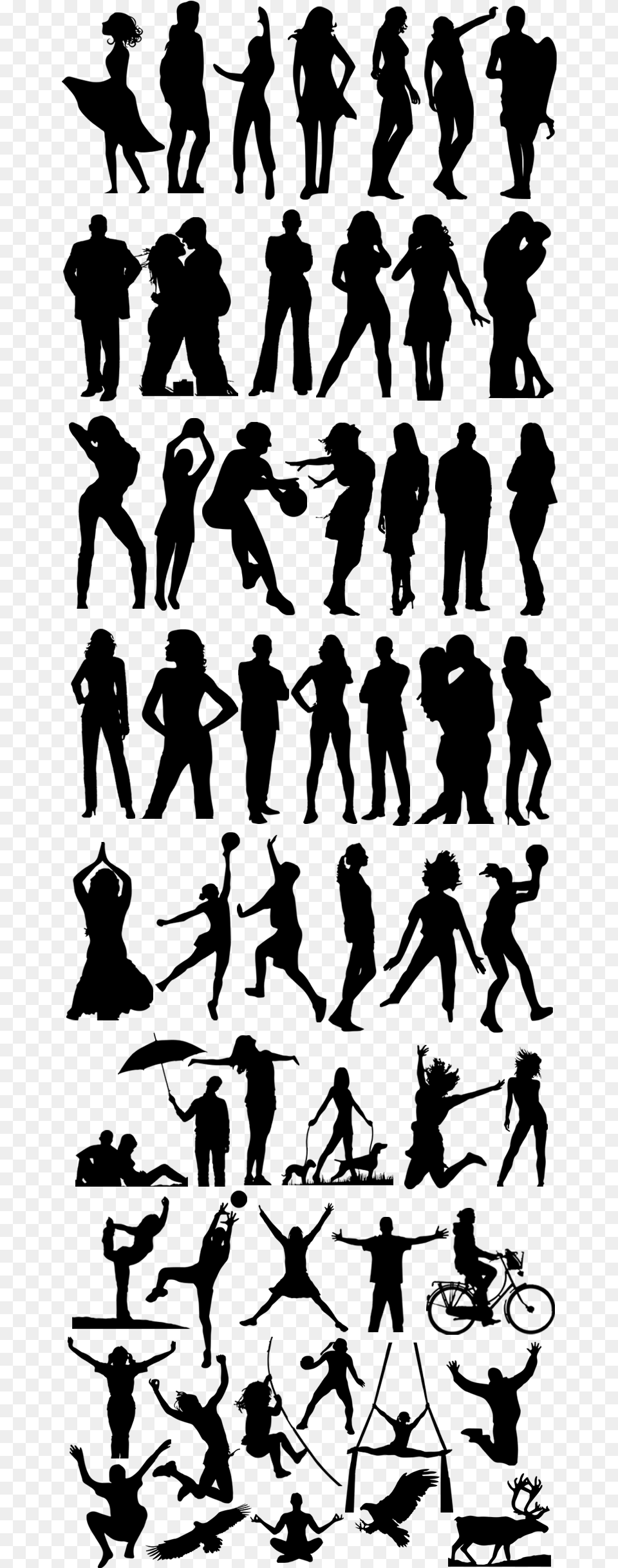 Silhouette, Gray Free Png