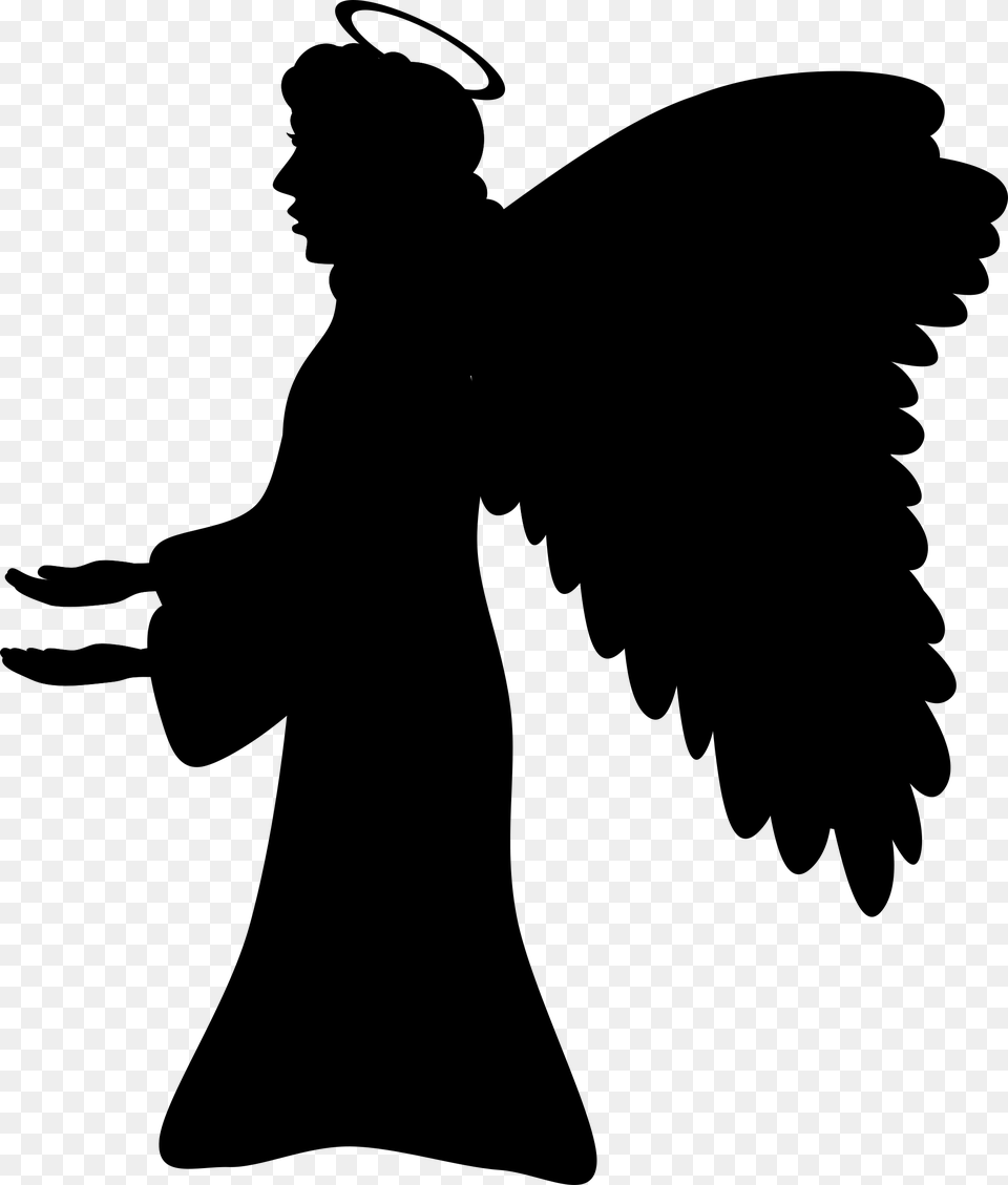 Silhouette Angel Clip Art Angels Clip Art, Gray Free Png