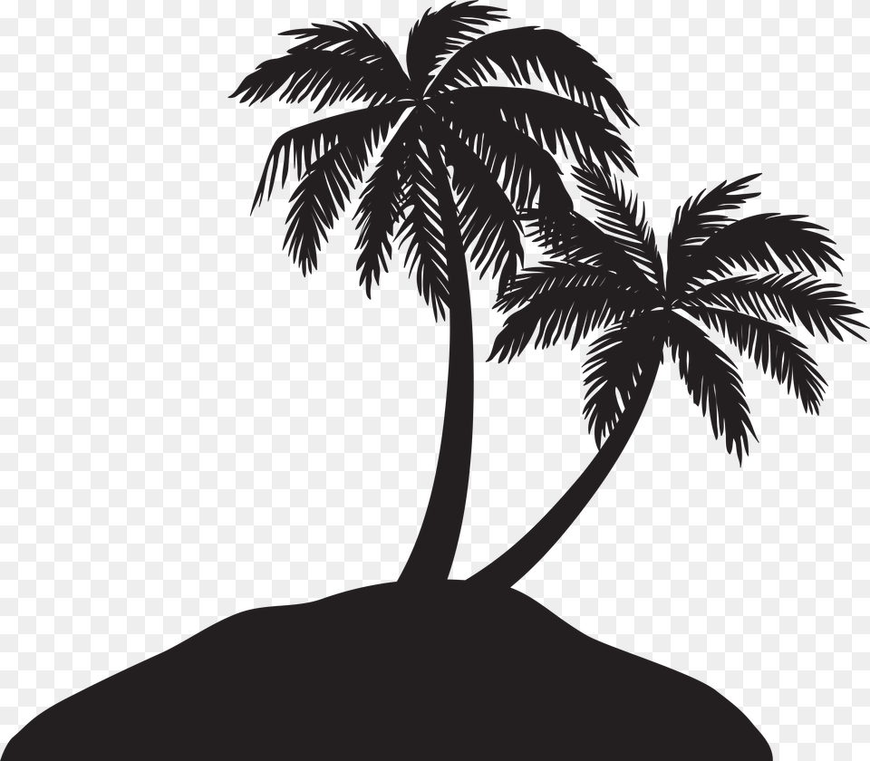 Silhouette Arecaceae Clip Art, Palm Tree, Plant, Tree, Drawing Free Png