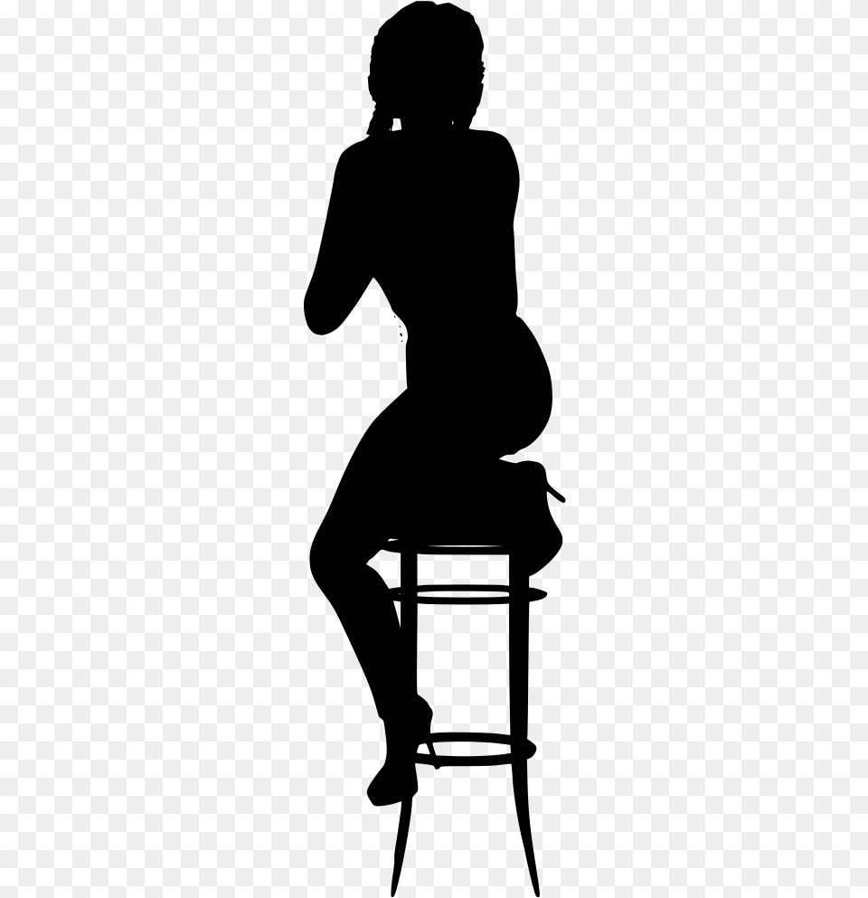 Silhouette Art Woman, Gray Free Transparent Png
