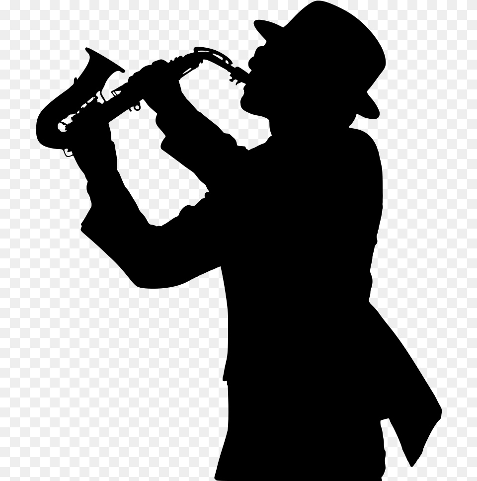 Silhouette At Getdrawings Com For Personal Saxophone Player Clip Art, Gray Free Transparent Png