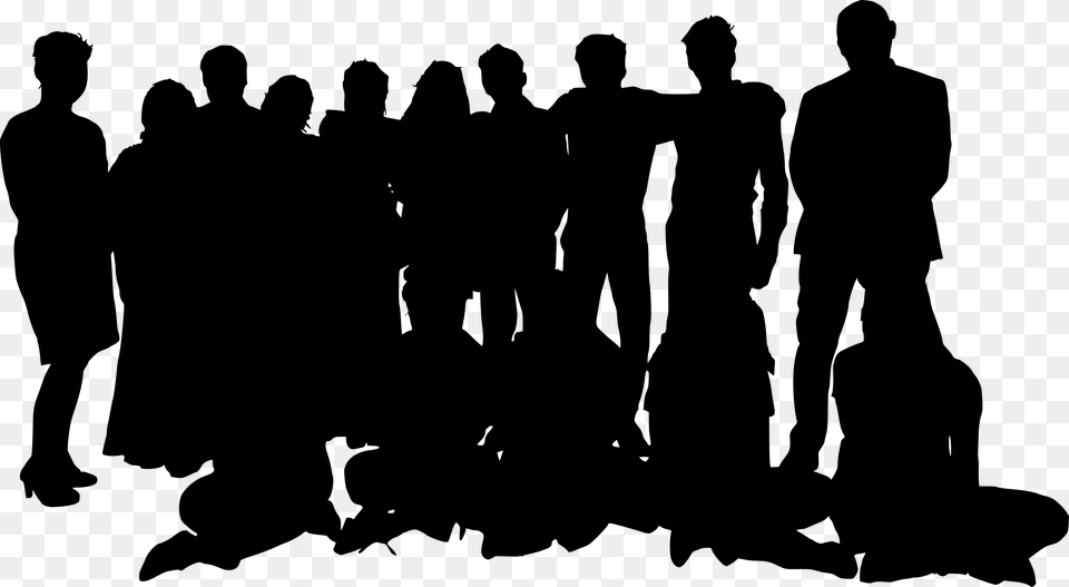 Silhouette At Getdrawings Com Group Of People Transparent Background, Gray Free Png Download