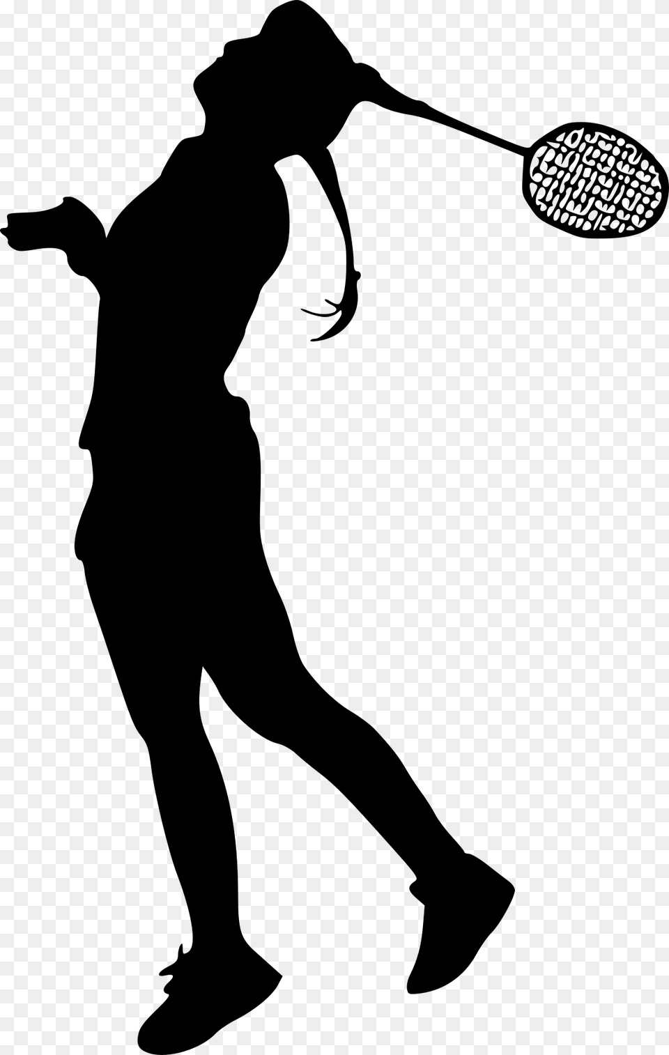 Silhouette Badminton, Gray Free Png Download