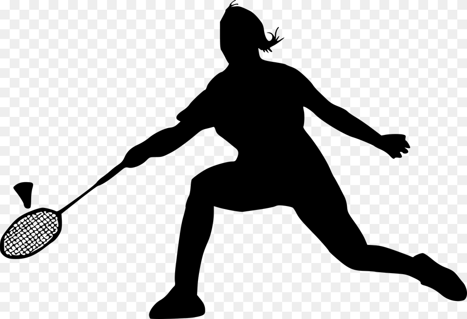 Silhouette Badminton Transparent Background, Gray Free Png Download