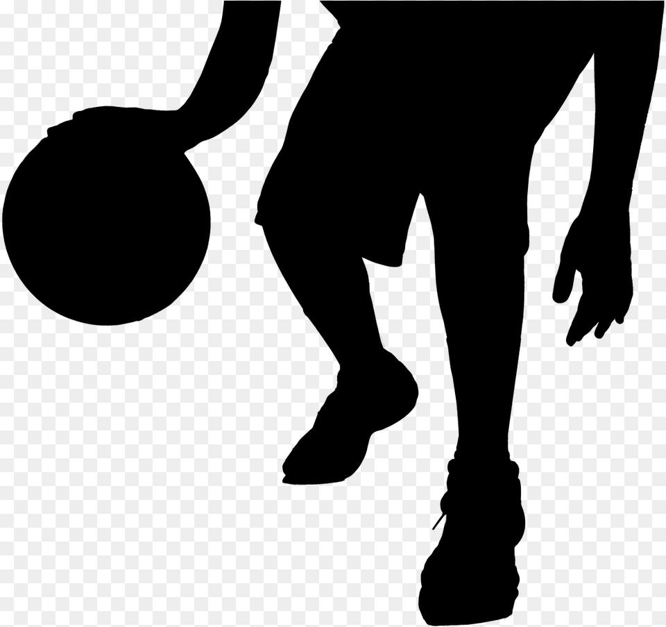 Silhouette Ball Basketball Sports Game Black, Person, Walking Free Png