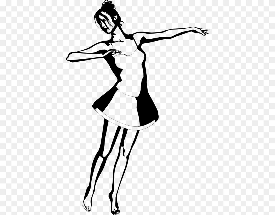 Silhouette Ballet Dancer Drawing, Gray Png Image