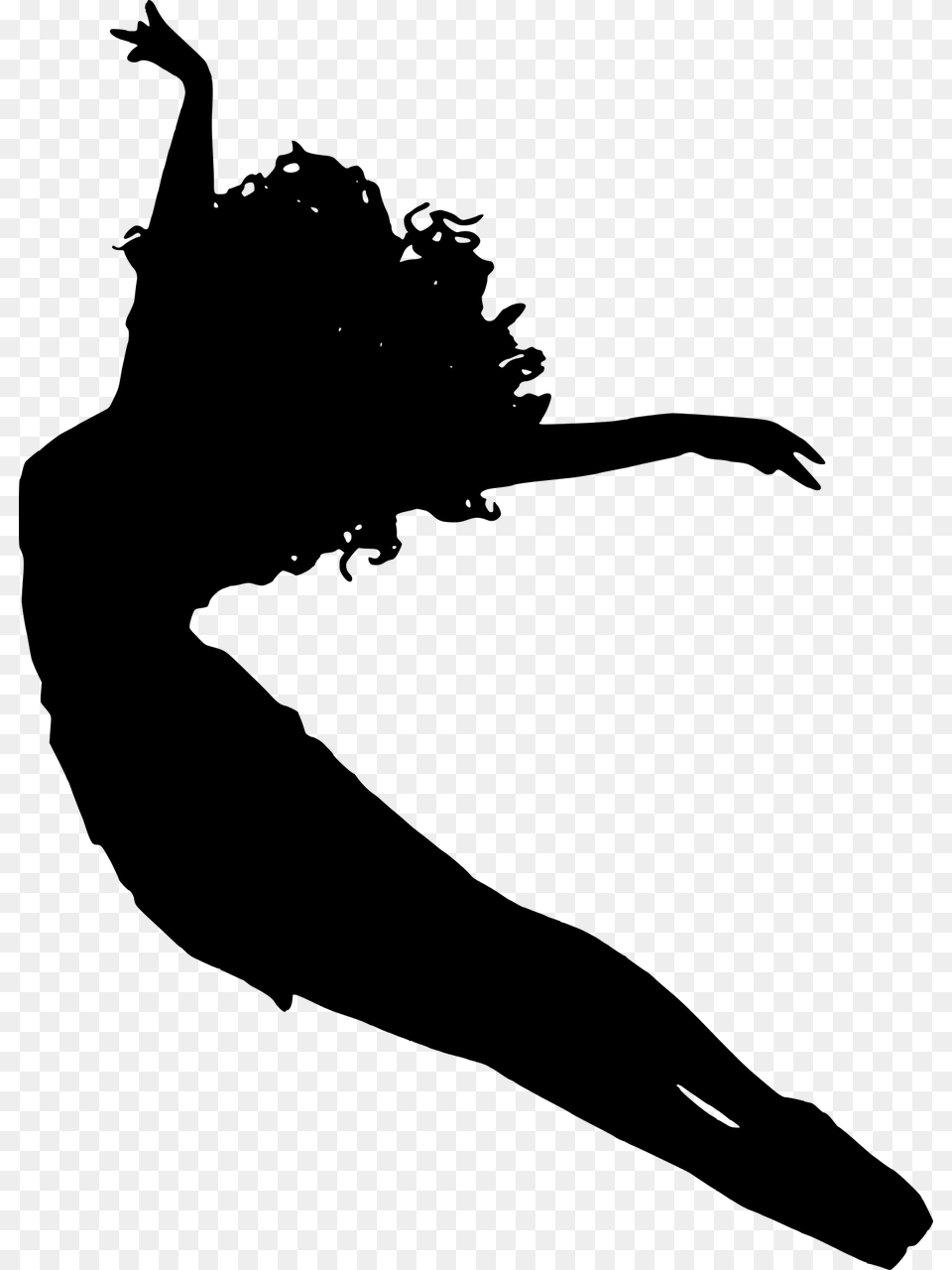 Silhouette Ballet Dancing Jumping Fitness Sports Dancer Jumping Silhouette, Gray Free Png Download