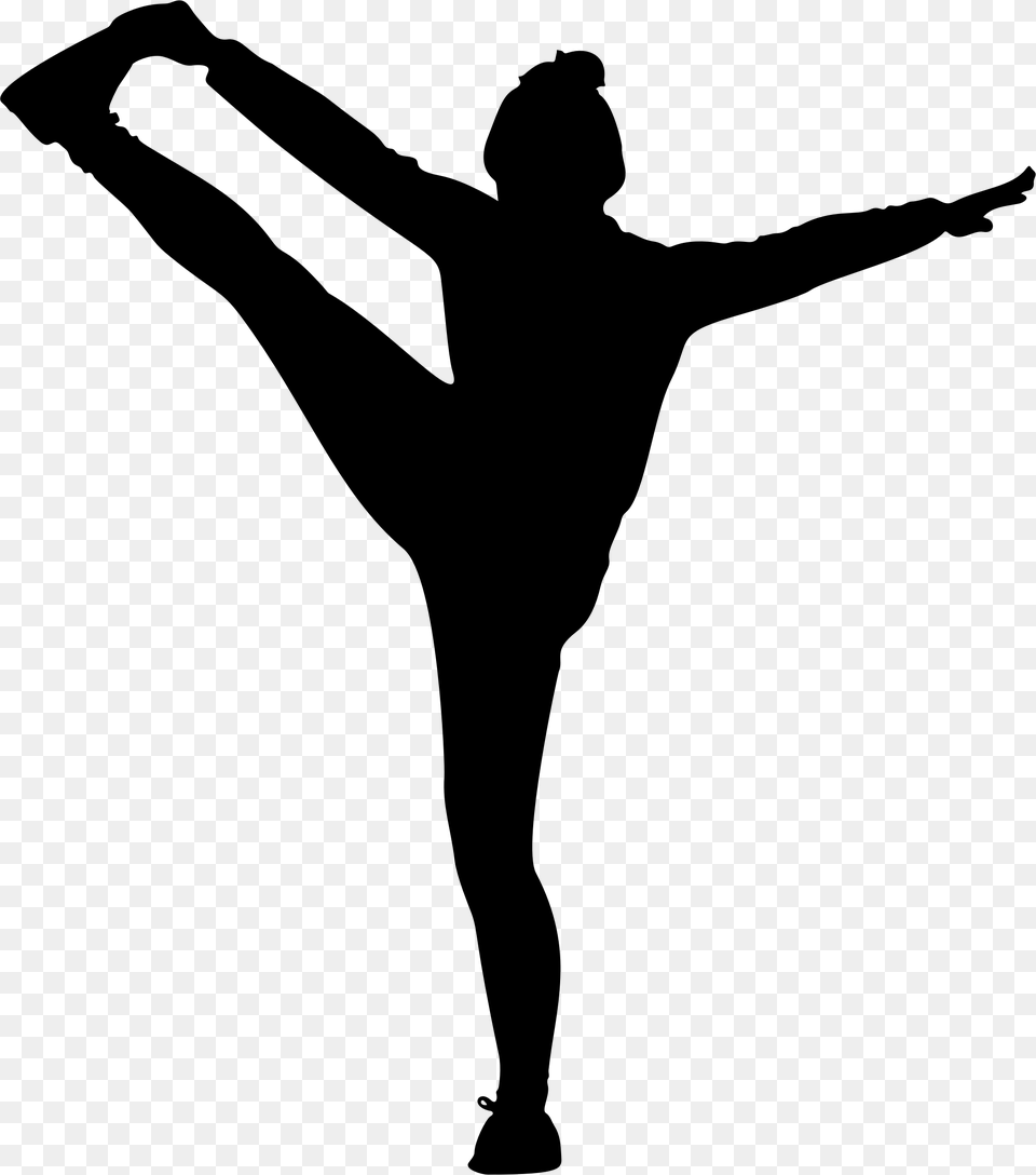 Silhouette Ballet Photography Cheerleading Logo Silhouette, Gray Free Transparent Png