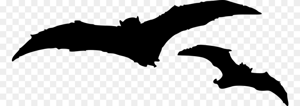 Silhouette Bat Signal Microbat Wing, Gray Png