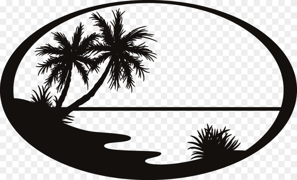 Silhouette Beach Clip Art, Palm Tree, Plant, Tree, Stencil Free Transparent Png