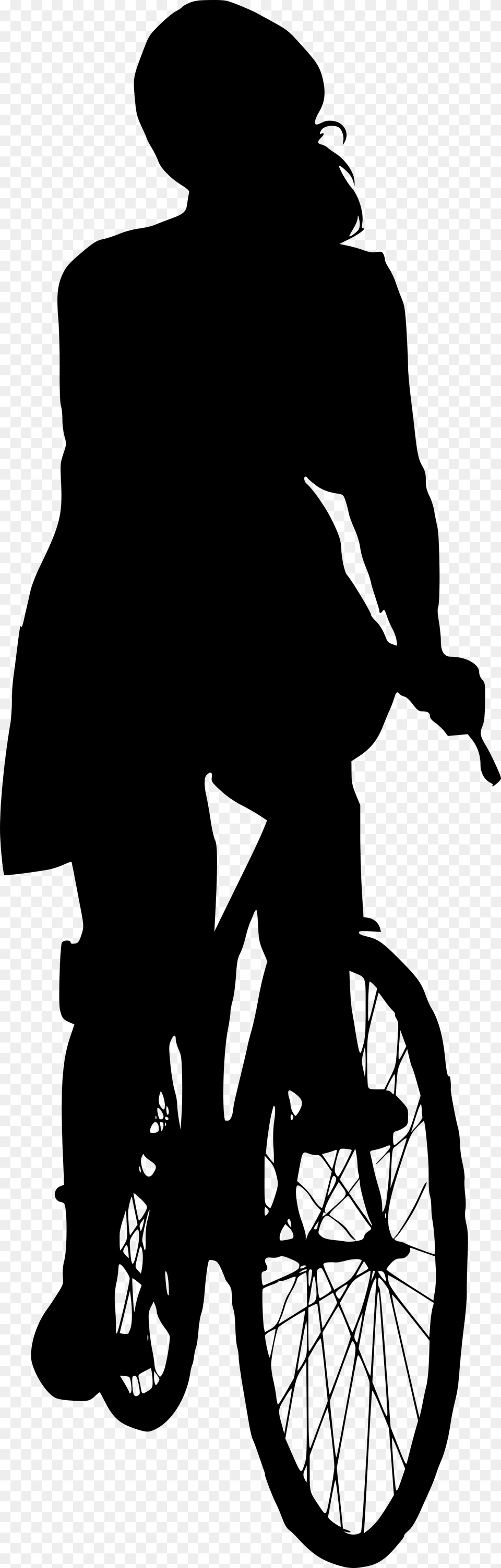 Silhouette Bike, Gray Free Png Download