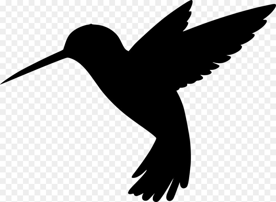 Silhouette Bird Flying Cut Out Great Tit Animal Background Hummingbird Silhouette, Gray Png Image