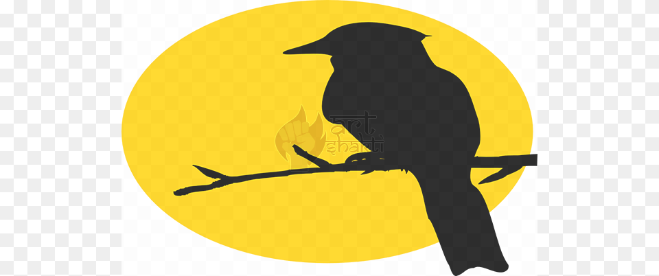 Silhouette Bird Yellow Sun, Animal, Blackbird, Fish, Sea Life Png Image
