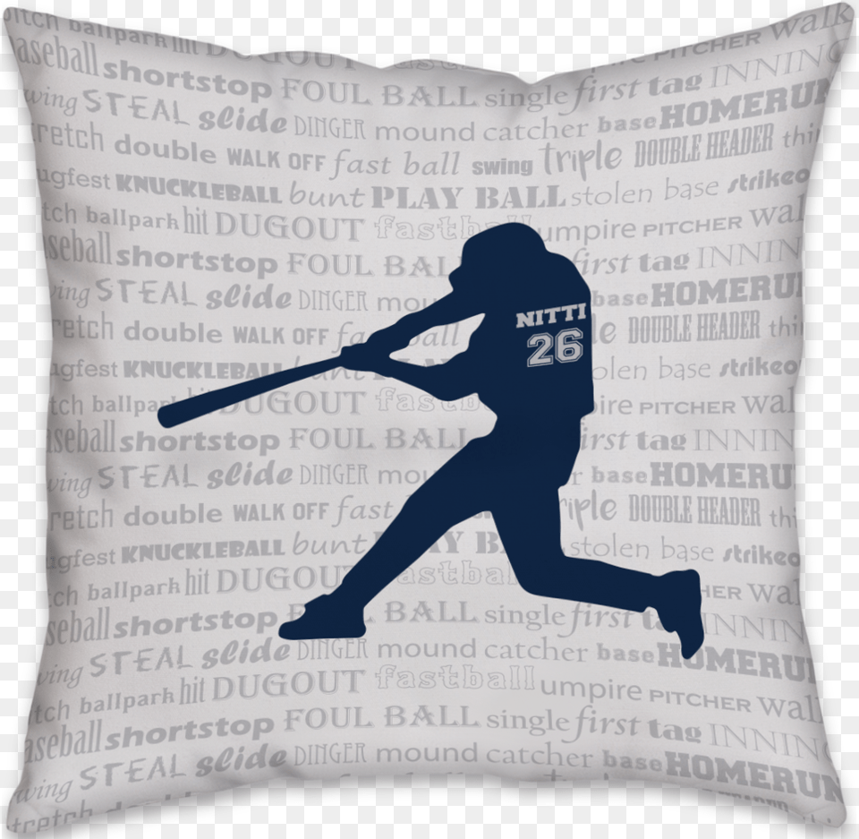 Silhouette Black Baseball Player Swinging Bat Transparent Baseball Player Silhouette, Cushion, Home Decor, People, Person Free Png