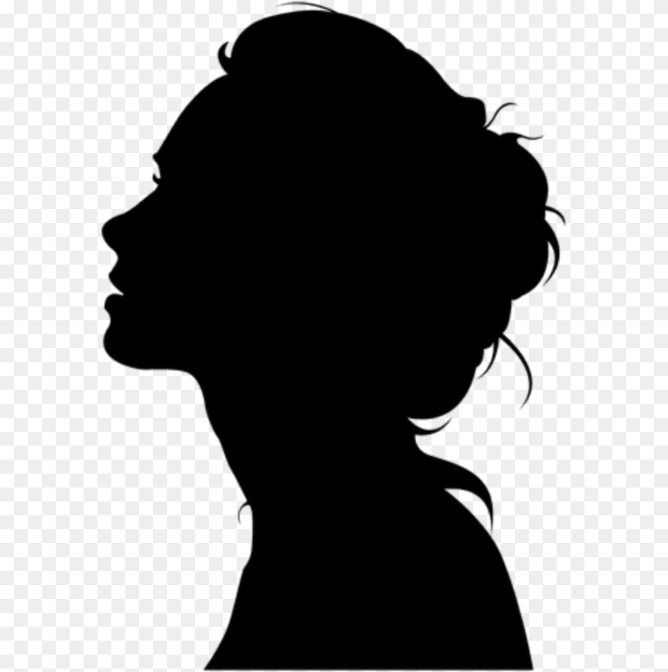 Silhouette Black Head Woman Girl Frau Mdchen Silhouette, Gray Free Transparent Png