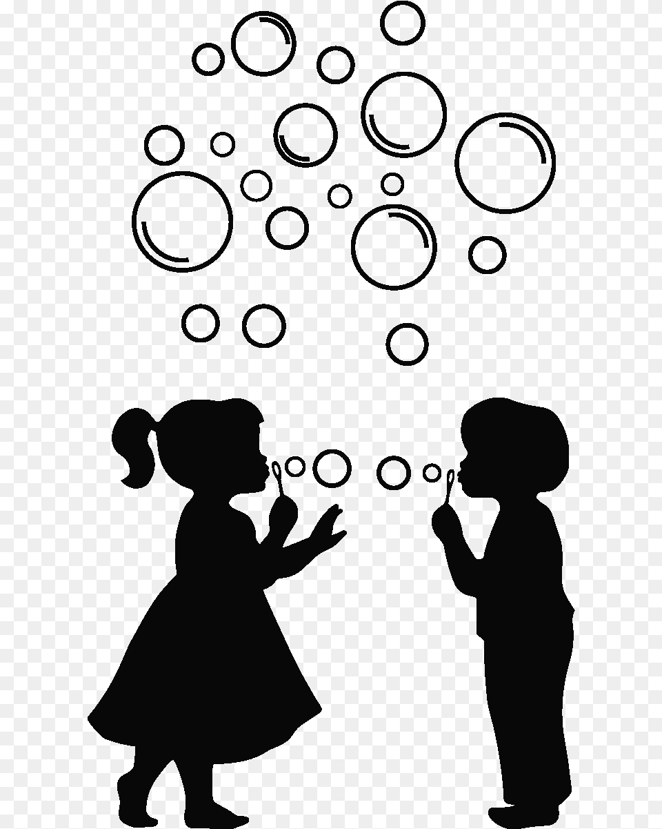 Silhouette Blowing Bubbles Clipart, Person, Photography, Blackboard Free Png Download