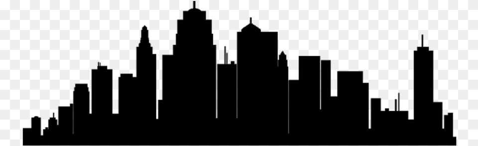 Silhouette Boston Skyline Outline, Gray Free Png