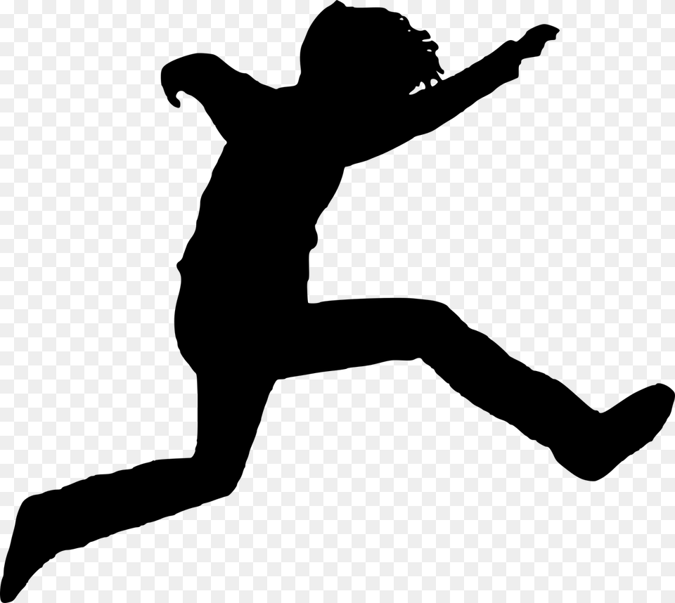 Silhouette Boy Human Free Picture Person Leaping Silhouette, Gray Png Image