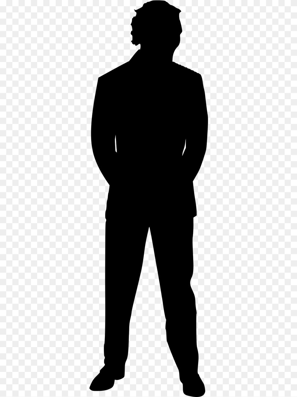 Silhouette Business Man Looking Silueta Hombre, Gray Free Png Download