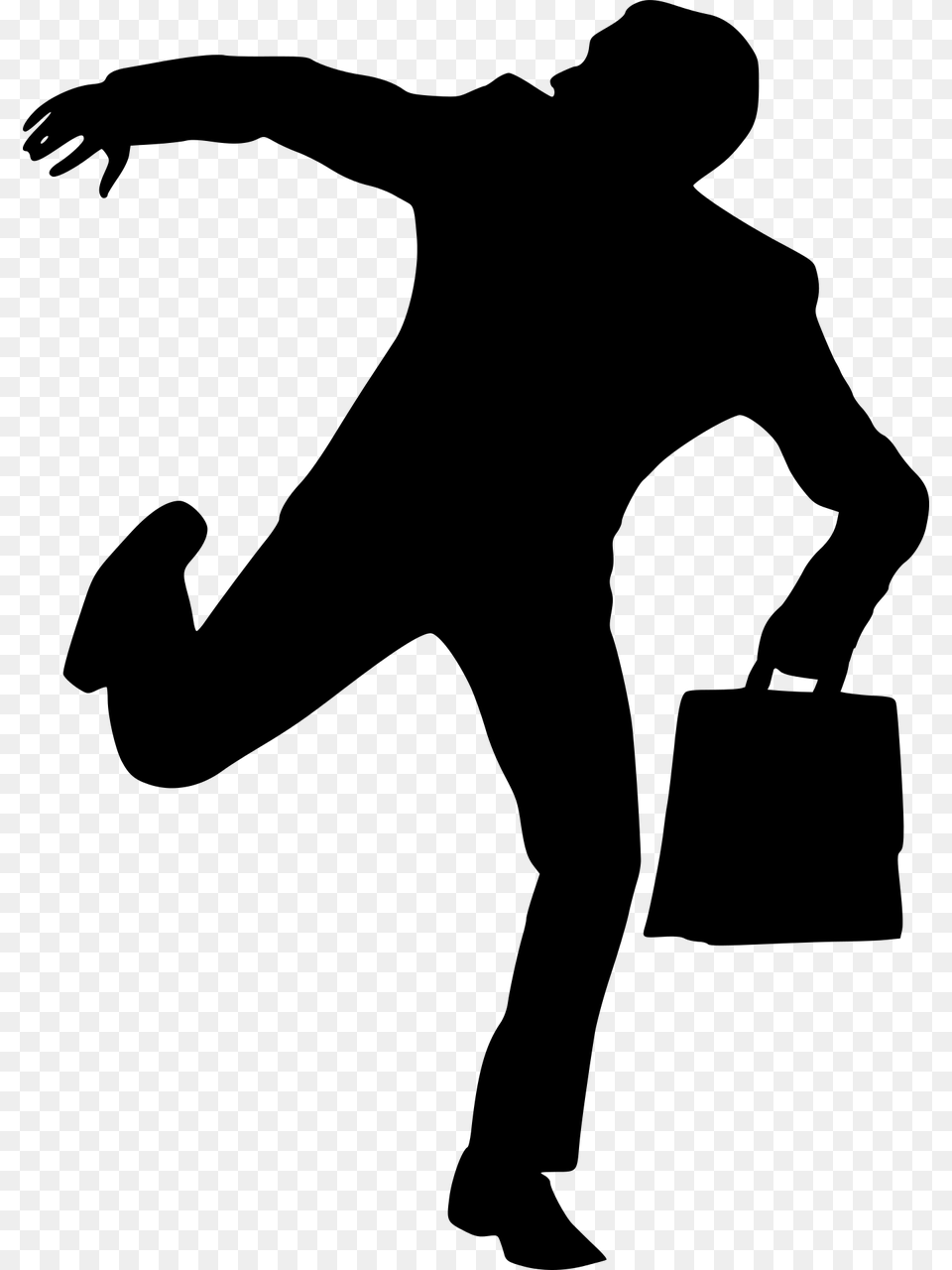 Silhouette Business Man Running Risk Fear Loss, Gray Png