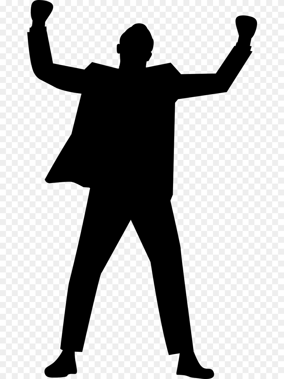 Silhouette Businessman Arms Picture Body Language, Gray Png