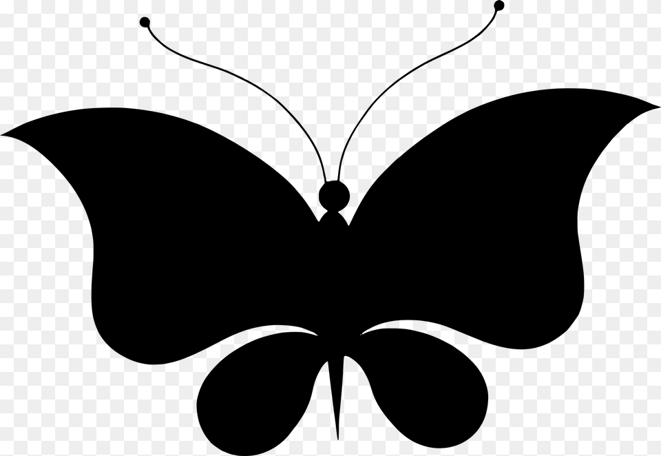 Silhouette Butterfly Insect Wings Animal Flourish Borboletas Pretas, Gray Free Transparent Png