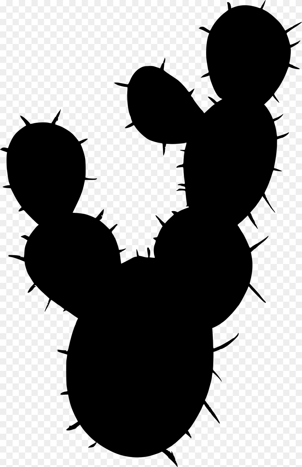 Silhouette Cactus Vector, Gray Free Transparent Png