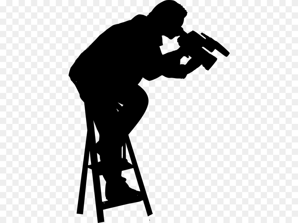 Silhouette Cameraman Job Working Actor Aiming Camarografo, Gray Png