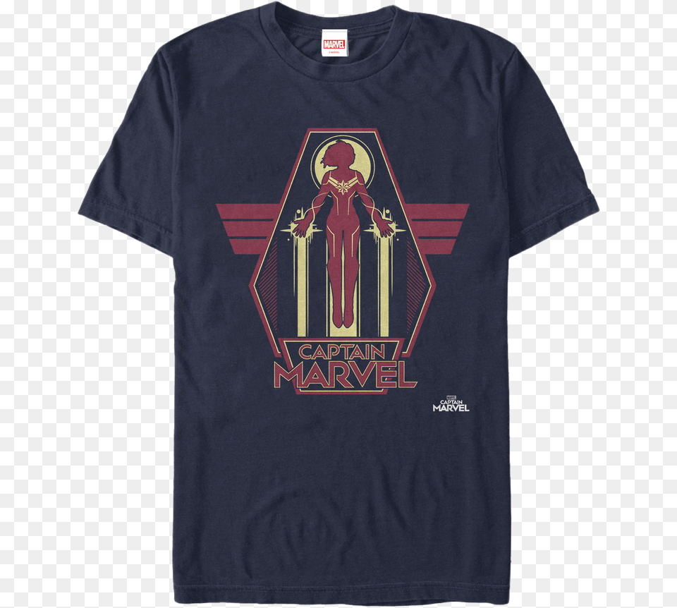 Silhouette Captain Marvel T Shirt Captain Marvel, Clothing, T-shirt, Adult, Bride Free Transparent Png