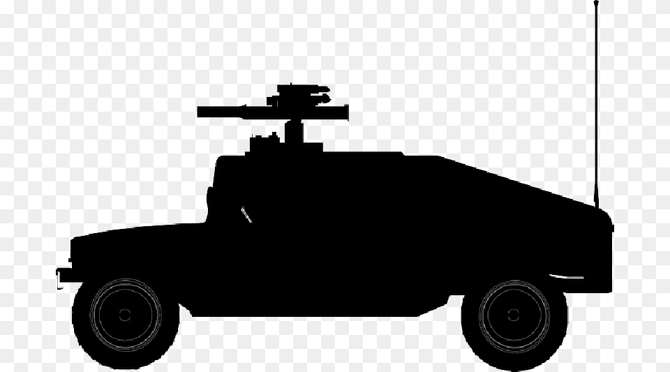 Silhouette Car Transportation Hummer Gun Vehicles Humvee Clipart, Armored, Military, Wheel, Machine Free Png Download