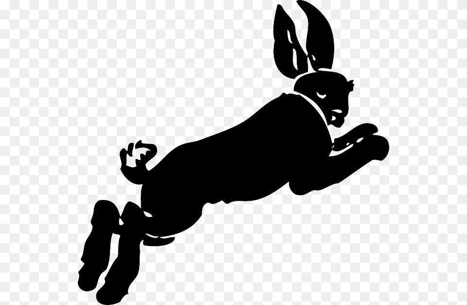 Silhouette Cartoon Running Rabbit Hare Jumping Rabbit Running Gif, Stencil, Adult, Person, Woman Png Image