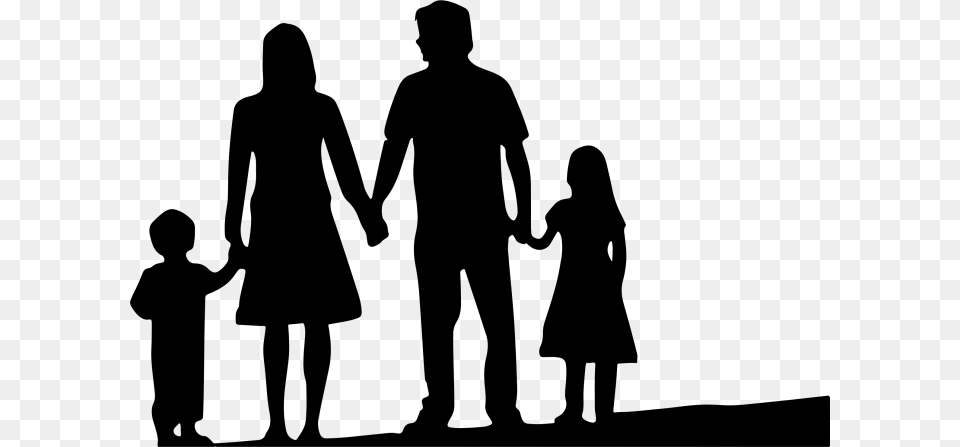 Silhouette Child And Parent, Gray Png Image