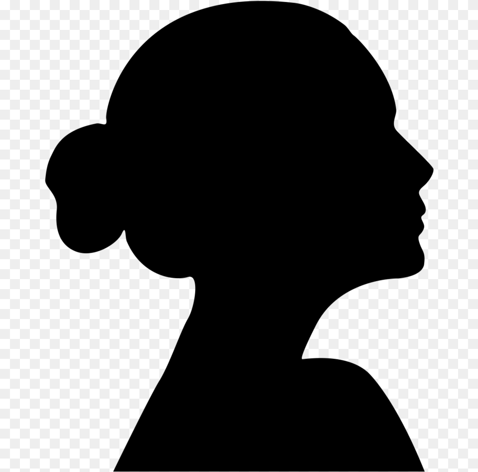 Silhouette Child Woman Girl Face Silhouette, Gray Png Image