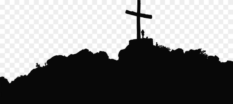 Silhouette Christian Cross Clip Art Hill Silhouette, Symbol Png
