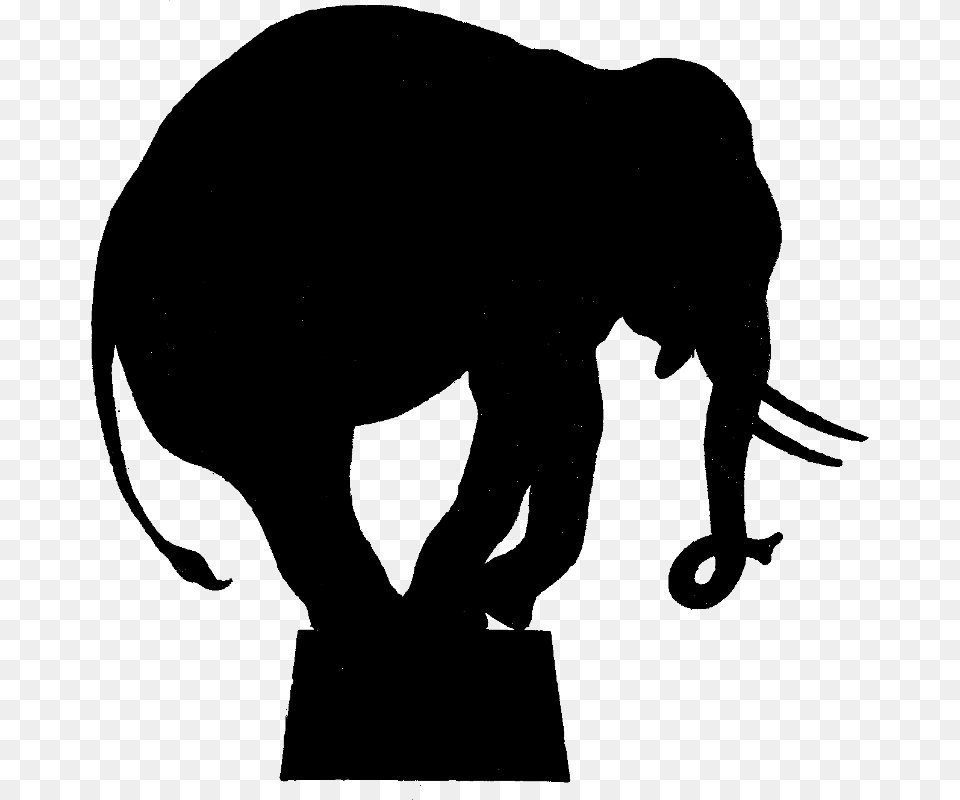 Silhouette Circus Elephant Clipart, Gray Free Png Download