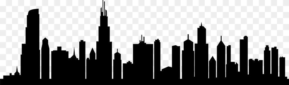 Silhouette City Chicago Skyline Silhouette, Gray Free Transparent Png