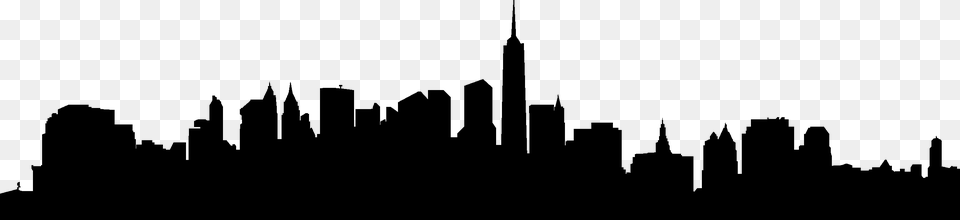 Silhouette City Skylines At Getdrawings Nyc Skyline Silhouette, Architecture, Building, Spire, Tower Free Png Download