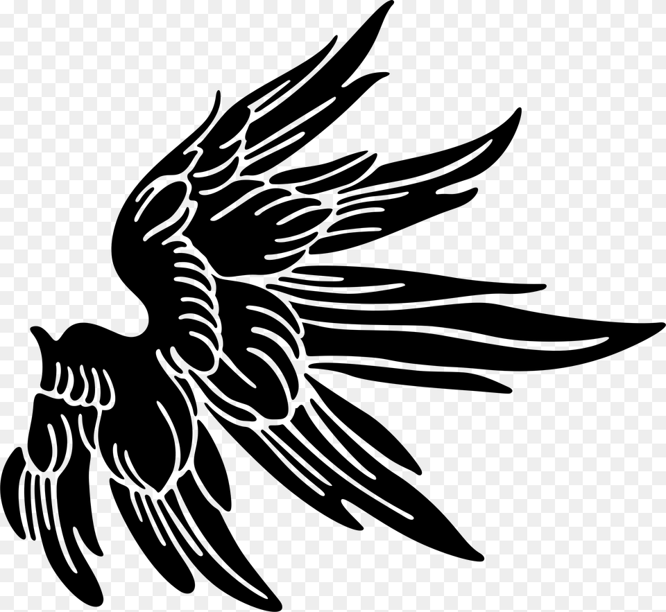 Silhouette Clip Art Angel Wing Silhouette, Gray Free Png Download
