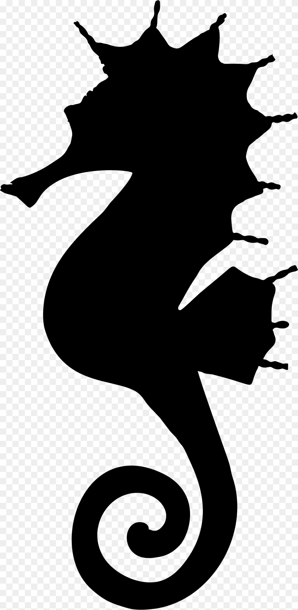 Silhouette Clip Art At Seahorse Clipart Black And White, Gray Free Transparent Png